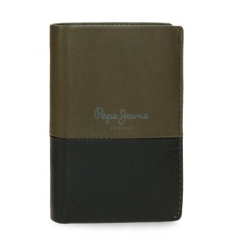 Pepe Jeans unisex. 7832033 Cartera de piel Dual vertical con monedero Verde caqui (OSFA), Casual