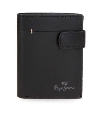 Pepe Jeans unisex. 7841231 Cartera de piel Staple con cierre de click Negro (OSFA), Casual