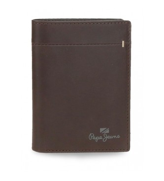 Pepe Jeans unisex. 7842032 Cartera de piel Staple vertical con monedero Marrón (OSFA), Casual