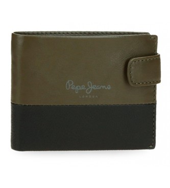 Pepe Jeans unisex. 7833333 Cartera vertical de piel Dual Verde caqui con cierre de click (OSFA), Casual