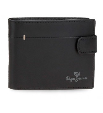 Pepe Jeans unisex. 7843331 Cartera vertical de piel Staple Negro con cierre de click (OSFA), Casual