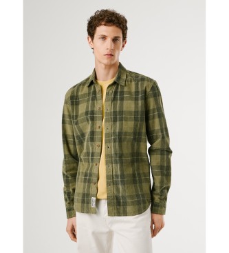 Pepe Jeans para hombre. PM3090833 Camisa Caster verde (M), Casual, Algodón, Manga larga