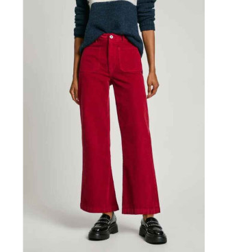 Pepe Jeans para mujer. PL211776 Pantalón de pana fit flare Celia rojo (XS), Casual, Algodón