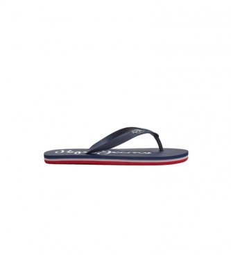 Pepe Jeans para hombre. PMS70128 Chanclas Bay Beach Basic marino (40), Plano, Ninguno, Casual, Beachwear