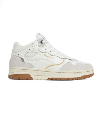 Pepe Jeans para mujer. PLS00023 Zapatillas de piel Chester Evolution blanco (40), Plano, Cordones, Casual