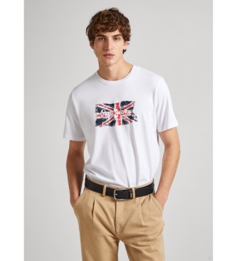 Pepe Jeans para hombre. PM509384 Camiseta Clag blanco (XXL), Casual, Algodón, Manga corta, Sostenible
