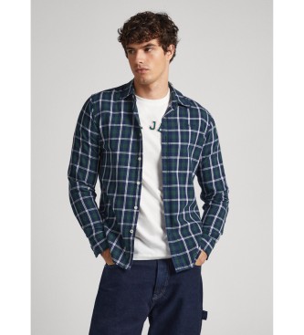 Pepe Jeans para hombre. PM308202 Camisa Clems verde (XL), Casual, Algodón, Manga larga, Sostenible