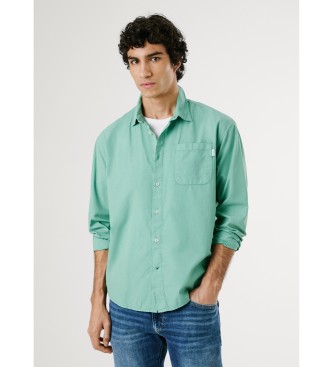 Pepe Jeans para hombre. PM309075 Camisa Cliff verde (XXL), Casual, Algodón, Manga larga