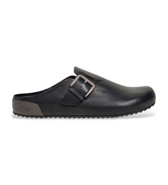Pepe Jeans para hombre. PMS900001 Zuecos de piel Corby negro (41), Plano, Ninguno, Casual