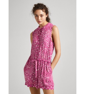 Pepe Jeans para mujer. PL230481 Mono Dalma rosa (S), Casual, Viscosa, Sin mangas / Tirantes