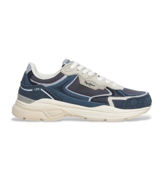 Pepe Jeansvoor vrouwen. PLS600015 Dave Retro Leren Sneakers navy (39), Leer, Plat, Veters, Casual, Marineblauw