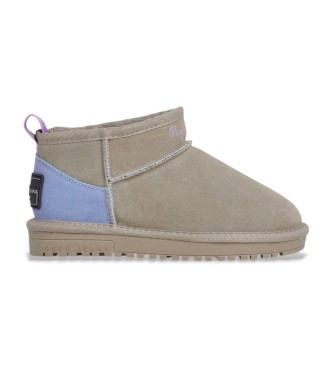 Pepe Jeans para mujer/niña. PGS500007 Botines de Piel Diss Half taupe (32), Plano, Ninguno, Casual, moda infantil