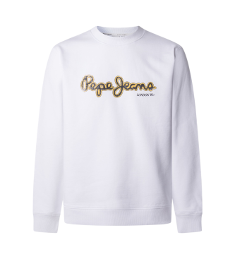 Pepe Jeans para hombre. PM582757 Sudadera Dorain Crew blanco (XL), Casual, Algodón, Sostenible