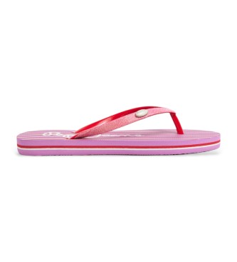 Pepe Jeans para niña. PGS70070 Chanclas Dorset Print rosa (35), Plano, Ninguno, Beachwear, moda infantil