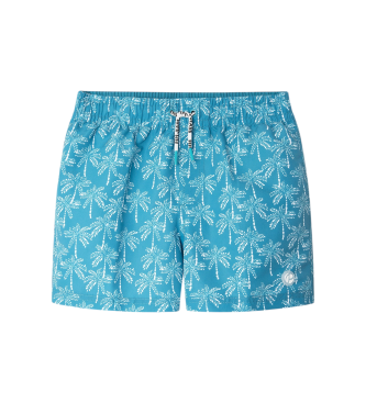 Pepe Jeans para niño. PBB100008 Bañador Dotted Palms azul (14años= 164cm), Beachwear, Poliéster, moda infantil