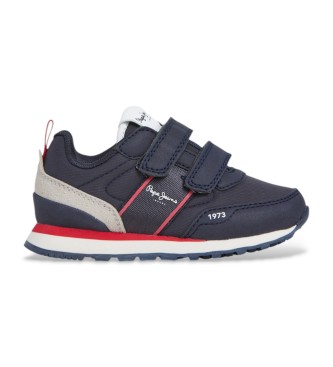 Pepe Jeans para niño. PBS400002 Zapatillas Dublin Clue marino (27), Plano, Velcro, Casual, moda infantil