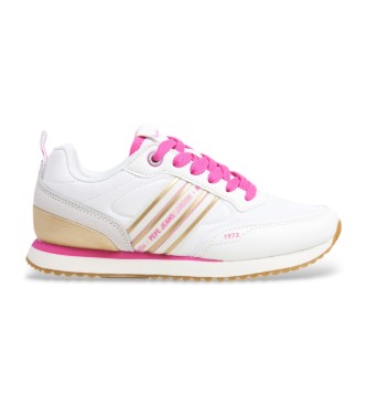 Pepe Jeans para niña. PGS40011 Zapatillas Dublin Half blanco (38), Plano, Cordones, Casual, moda infantil