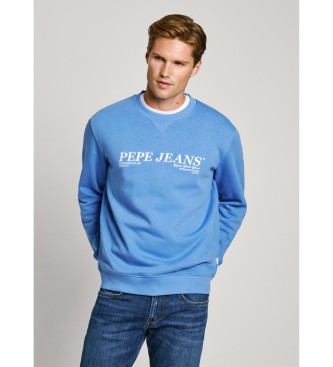 Pepe Jeans para hombre. PM582756 Sudadera Dylan Crew azul (L), Casual, Algodón, Sostenible