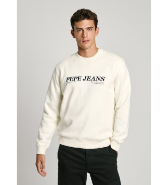 Pepe Jeans para hombre. PM582756 Sudadera Dylan Crew blanco (L), Casual, Algodón, Sostenible