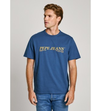 Pepe Jeans para hombre. PM509728 Camiseta Dylan azul (XXL), Casual, Algodón, Manga corta, Sostenible