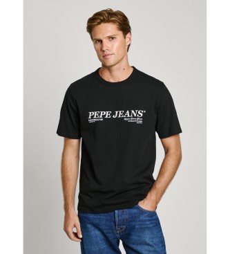 Pepe Jeans para hombre. PM509728 Camiseta Dylan negro (L), Casual, Algodón, Manga corta, Sostenible