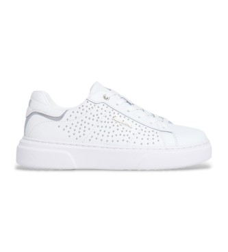 Pepe Jeans para mujer. PLS00039 Zapatillas de piel Eaton Gala blanco (41), Plano, Cordones, Casual