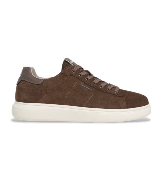 Pepe Jeansvoor mannen. PMS000011 Eaton Suède bruin leren schoenen (43), Leer, Plat, Veters, Casual