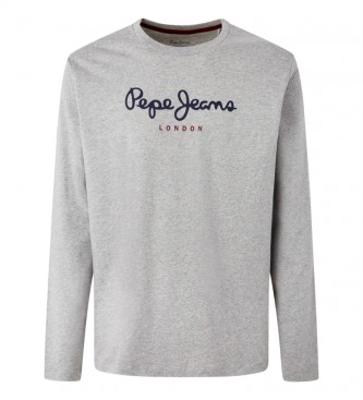Pepe Jeans para hombre. PM508209 Camiseta Eggo Largo N gris (L), Negro, Casual, Algodón, Manga larga