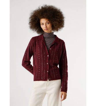 Pepe Jeans para mujer. PL7000089 Cárdigan Elaine burdeos (M), Casual, Poliéster