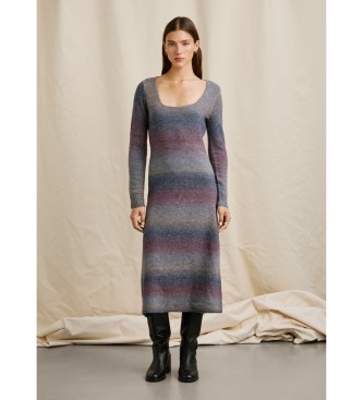 Pepe Jeans för kvinnor. PL9537739 Eloise grå klänning (L), Casual, Polyester, Lång ärm