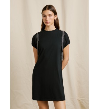 Pepe Jeans para mujer. PL9537740 Vestido Elsie negro (S), Casual, Algodón, Manga corta