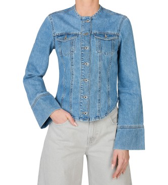 Pepe Jeans para mujer. PL304867 Camisa Emmy azul (M), Casual, Algodón, Manga larga, Sostenible