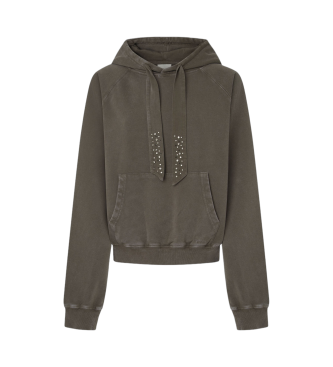 Pepe Jeans para mujer. PL581451 Sudadera Falista verde (M), Casual, Algodón Orgánico, Sostenible