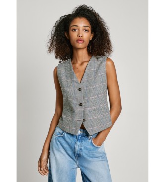Pepe Jeans para mujer. PL402520 Chaleco Florina gris (S), Casual, Lana