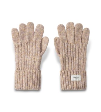 Pepe Jeans para mujer. PL0800002 Guantes Francis beige (OSFA), Casual, Poliéster
