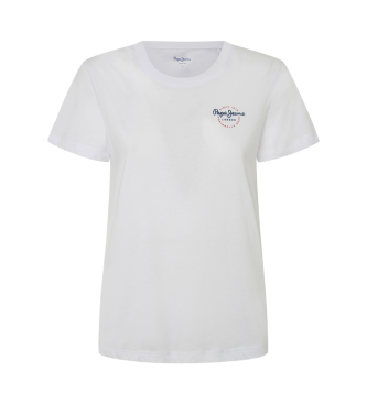 Pepe Jeans para mujer. PL505967 Camiseta Gabriela blanco (L), Casual, Manga corta, Algodón Orgánico, Sostenible