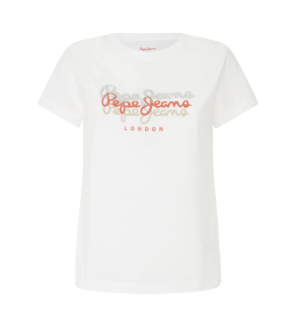 Pepe Jeans para mujer. PL505941 Camiseta Galey blanco (M), Casual, Algodón, Manga corta