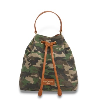 Pepe Jeans para mujer. PL0300056 Bolso Ganya verde (OSFA), Casual, Camuflaje, Algodón