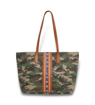 Pepe Jeans para mujer. PL0300055 Bolso Gartred verde (OSFA), Casual, Camuflaje, Algodón