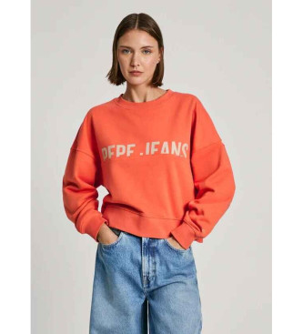 Pepe Jeans para mujer. PL581452 Sudadera Gayle naranja (S), Casual, Algodón Orgánico, Sostenible