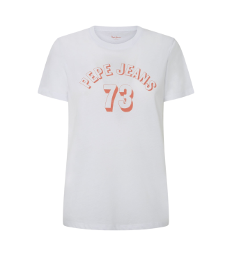 Pepe Jeansvoor vrouwen. PL505958 T-shirt Gigi wit (S), Casual, Korte mouwen, Biologisch katoen, Duurzaam
