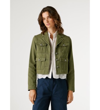 Pepe Jeans para mujer. PL4024449 Chaqueta Gigih verde (S), Casual, Algodón