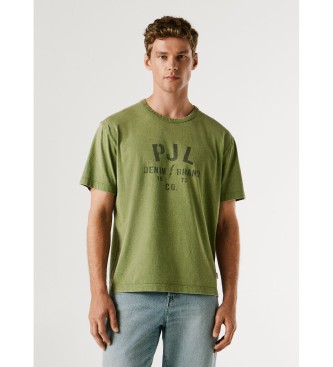 Pepe Jeans para hombre. PM5010316 Camiseta Gunner verde (L), Casual, Algodón, Manga corta