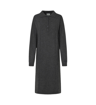 Pepe Jeans para mujer. PL953592 Vestido Polo Haddie gris oscuro (XS), Casual, Poliéster, Manga larga