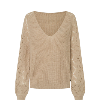 Pepe Jeans para mujer. PL702219 Jersey Hailey beige (M), Casual, Acrílico