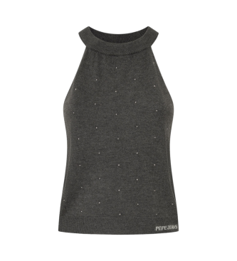 Pepe Jeans para mujer. PL702185 Top Halo gris (S), Casual, Acrílico, Sin mangas / Tirantes