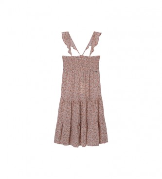 Pepe Jeans para niña. PG951591 Vestido Hannon rojo (8años= 128cm), Casual, Viscosa, Floral, Sin mangas / Tirantes, moda infantil