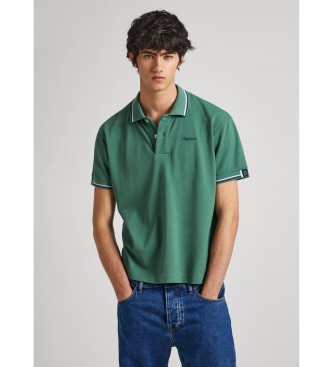 Pepe Jeans para hombre. PM542156 Polo Harley verde (M), Casual, Algodón, Manga corta, Sostenible