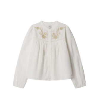 Pepe Jeans para niña. PG3000018 Blusa Heather blanco (16años= 176cm), Casual, Algodón, Manga larga, moda infantil