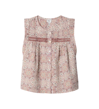 Pepe Jeans para niña. PG3000013 Blusa Ella blanco crema (8años= 128cm), Casual, Algodón, Sin mangas / Tirantes, moda infantil